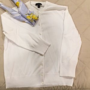 J.Crew white cardigan, cotton large